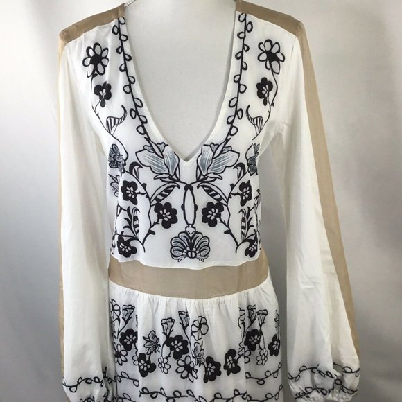 Floryday~NWT~Maxi~Long Dress Sheer Accents~ - Picture 4 of 9